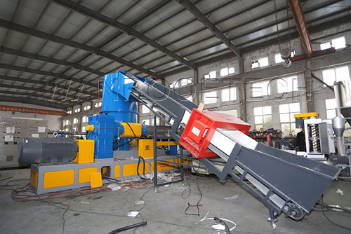 Plastic Film Bag Compactor Granulator Agglomerator Pelletizing Machine Conveyor (with metal detector)