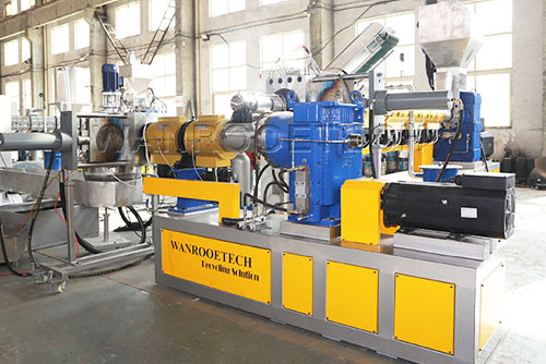 Plastic Barrel Recycling Bucket Granulator Pelletizer Machine Second Stage Screw Extruder